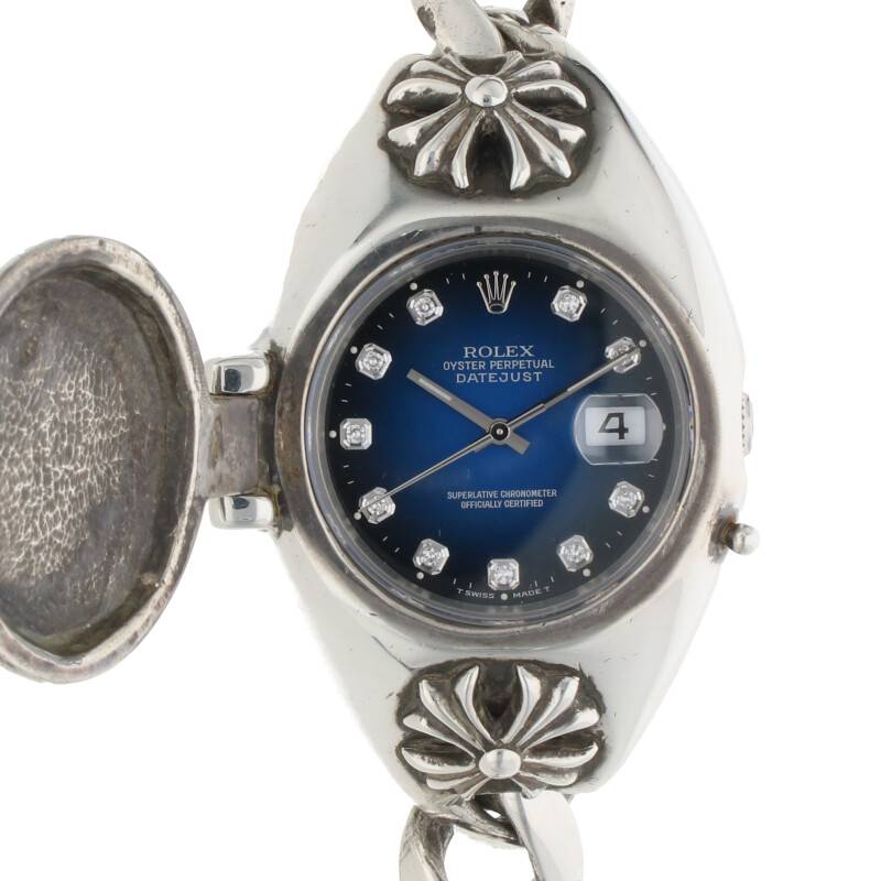 Ref.16234G/デイトジャスト ネイビー文字盤ダイヤCHプラスウォッチブレス腕時計