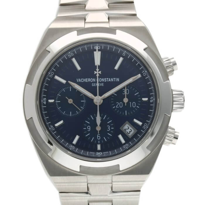 5500V/110A-B148 / オーヴァーシーズ クロノグラフ SS ブルー文字盤 自動巻き 腕時計