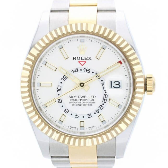 326933 / スカイドゥエラー デイト SS×YG ランダム品番 ホワイト文字盤腕時計
