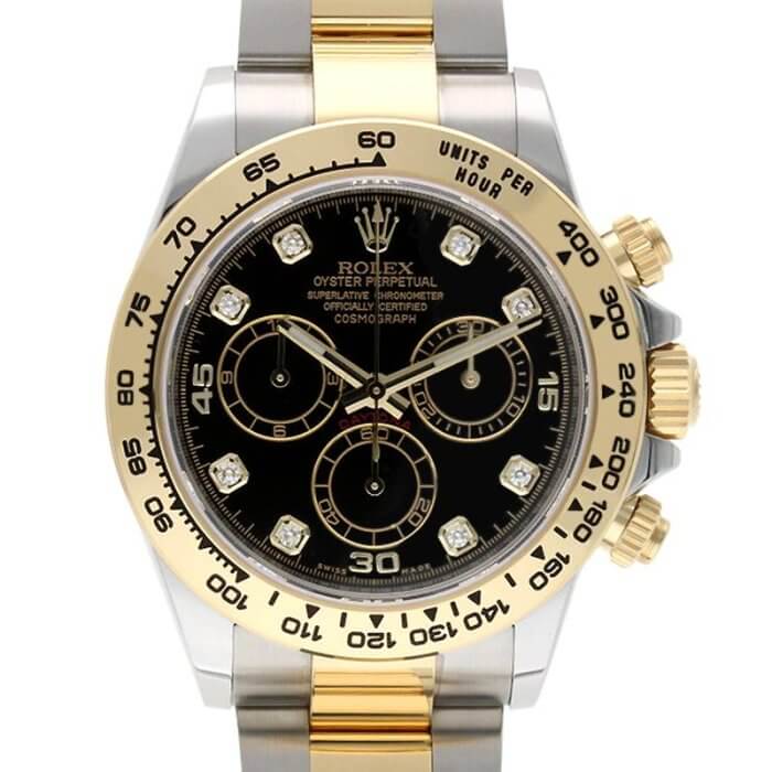 116503G / コスモグラフデイトナ 8Pダイヤ ブラック文字盤腕時計