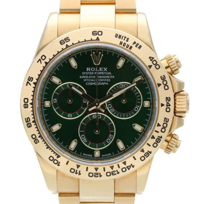 116508 / コスモグラフデイトナ YG ランダム品番 グリーン文字盤腕時計