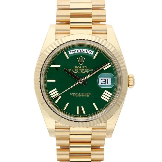 228238/デイデイト40 YGランダム番ラッカーグリーン文字盤 オートマティック腕時計